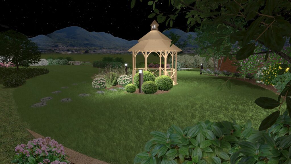 Render illuminazione giardino